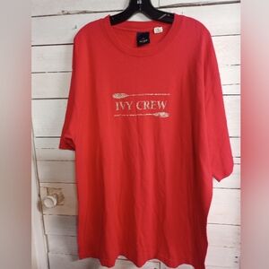 Vintage Men's XL T-Shirt Red Ivy Crew Yacht Club Made in USA Short Sleeve Tee.